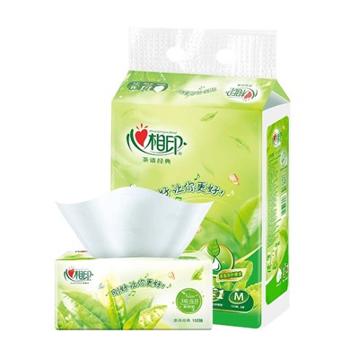心相印MIND ACT UPON MIND DT3200 软包抽取式面纸 软包抽纸 茶语系列 3层 152抽 3包/提